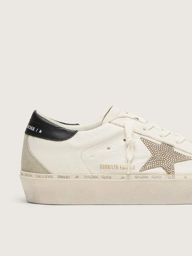 Hi Star with Swarovski crystal star and black leather heel tab