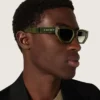 Jamie rectangular sunglasses with green marble effect frame