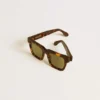 Jamie square sunglasses with Havana brown frame
