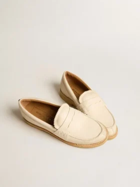 Jerry loafer in butter-white leather