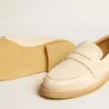 Jerry loafer in butter-white leather