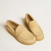 Jerry loafer in ecru waxed suede