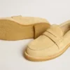 Jerry loafer in ecru waxed suede