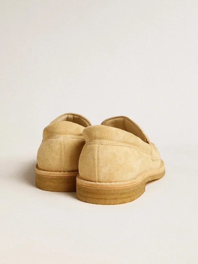 Jerry loafer in ecru waxed suede