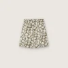 Journey boys’ cotton canvas shorts with green and white floral print