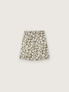 Journey boys’ cotton canvas shorts with green and white floral print