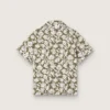 Journey boys’ shirt in cotton canvas with a green and white floral print