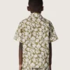 Journey boys’ shirt in cotton canvas with a green and white floral print
