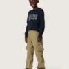 Journey boys’ sweatshirt in blue cotton blend with a contrasting logo