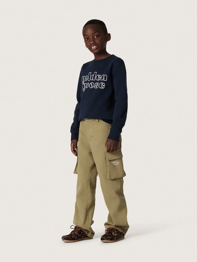Journey boys’ sweatshirt in blue cotton blend with a contrasting logo