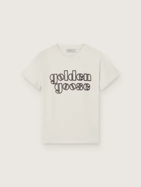 Journey boys’ T-shirt in white cotton jersey with logo