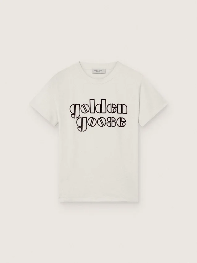 Journey boys’ T-shirt in white cotton jersey with logo