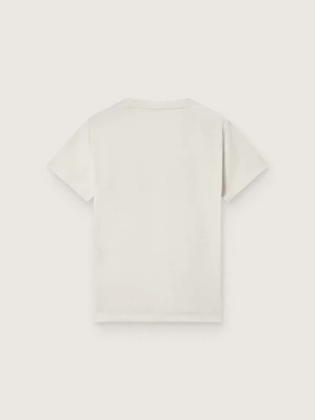 Journey boys’ T-shirt in white cotton jersey with logo