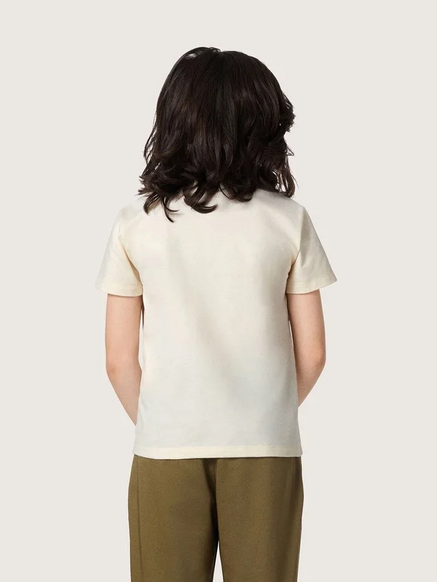 Journey boys’ T-shirt in white cotton jersey with logo