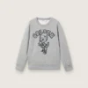 Journey crew neck sweatshirt for boys in gray melange cotton with mascot print
