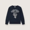 Journey crew neck sweatshirt for boys in navy blue cotton with mascot print