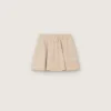 Journey girls’ miniskirt in beige cotton gabardine with print