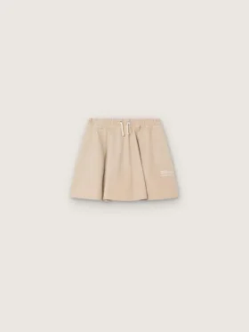 Journey girls’ miniskirt in beige cotton gabardine with print