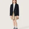 Journey girls’ miniskirt in beige cotton gabardine with print