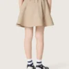 Journey girls’ miniskirt in beige cotton gabardine with print