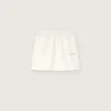 Journey girls’ miniskirt in white cotton fleece with crystals and embroidery