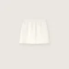 Journey girls’ miniskirt in white cotton fleece with crystals and embroidery
