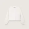 Journey girls’ sweatshirt in white cotton with crystals and logo