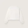 Journey girls’ sweatshirt in white cotton with crystals and logo