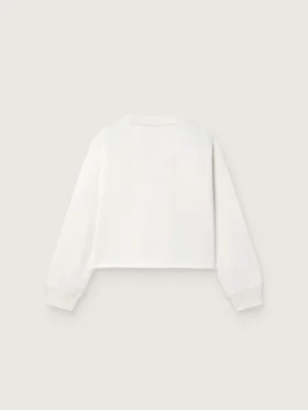 Journey girls’ sweatshirt in white cotton with crystals and logo