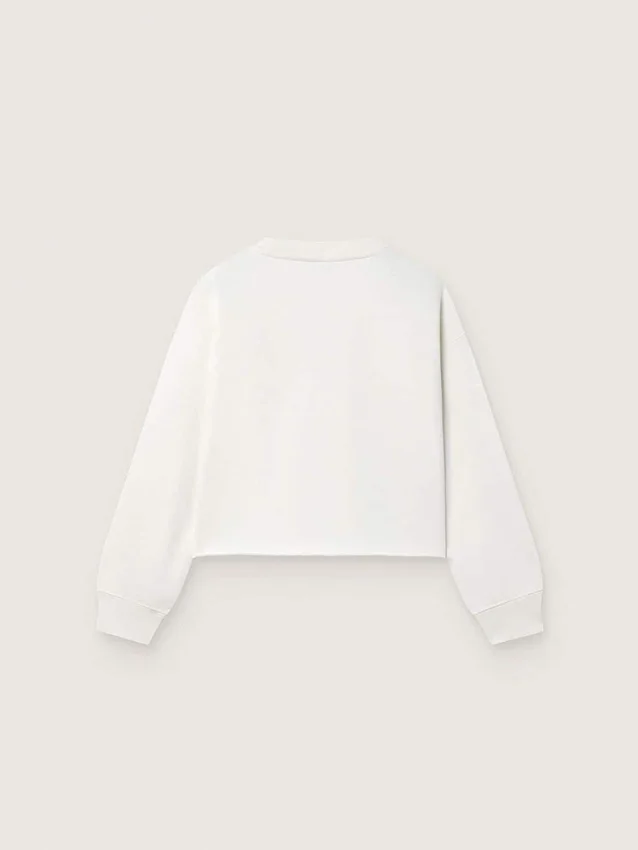 Journey girls’ sweatshirt in white cotton with crystals and logo