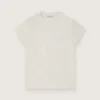 Journey girls’ T-shirt in white cotton jersey with silver studs