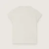 Journey girls’ T-shirt in white cotton jersey with silver studs