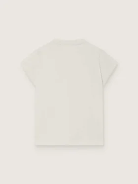Journey girls’ T-shirt in white cotton jersey with silver studs