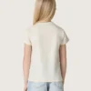 Journey girls’ T-shirt in white cotton jersey with silver studs