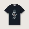 Journey T-shirt for boys in blue cotton jersey with digital mascot print