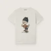 Journey T-shirt for boys in white cotton jersey with digital mascot print