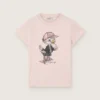 Journey T-shirt for girls in pink cotton jersey with digital mascot print