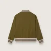 Journey unisex bomber jacket in military-green nylon twill with embroidered patch