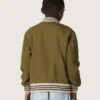 Journey unisex bomber jacket in military-green nylon twill with embroidered patch