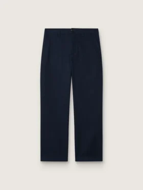 Journey unisex chinos in blue cotton canvas with embroidered logo