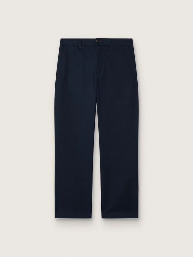 Journey unisex chinos in blue cotton canvas with embroidered logo