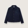 Journey unisex shirt in blue cotton canvas with embroidered logo