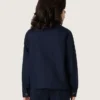 Journey unisex shirt in blue cotton canvas with embroidered logo