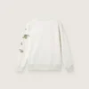 Journey unisex sweatshirt in white cotton blend with doodle print