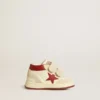 June Junior in nappa and suede with red leather star and heel tab