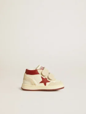 June Junior in nappa and suede with red leather star and heel tab