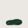 Junior Ball Star in forest-green suede with cream leather star and heel tab