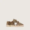 Junior Ball Star in leopard-print pony skin with white leather star and heel tab