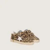 Junior Ball Star in leopard-print pony skin with white leather star and heel tab