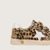 Junior Ball Star in leopard-print pony skin with white leather star and heel tab